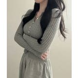 リブニット ショート丈 コンパクトカーディガン | VIVID LADY | 詳細画像32