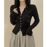 リブニット ショート丈 コンパクトカーディガン | VIVID LADY | 詳細画像34