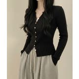 リブニット ショート丈 コンパクトカーディガン | VIVID LADY | 詳細画像36