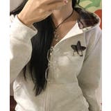 チェックフード ダブルジップ スウェットパーカー | VIVID LADY | 詳細画像2 