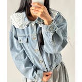 パールレースセーラーデニムジャケット | VIVID LADY | 詳細画像3 