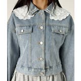 ライトブルー | パールレースセーラーデニムジャケット | VIVID LADY