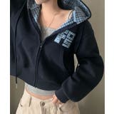 チェック フードジップアップパーカー | VIVID LADY | 詳細画像14 