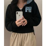 ブラック | チェック フードジップアップパーカー | VIVID LADY