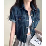 ショート丈 ラウンドヘム デニムジャケット 半袖 | VIVID LADY | 詳細画像3 