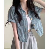 ショート丈 ラウンドヘム デニムジャケット 半袖 | VIVID LADY | 詳細画像7 