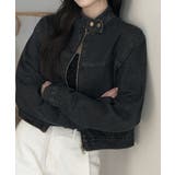 ブルー | ハイネック ショートデニムジップブルゾン | VIVID LADY