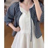 レースネック チェック柄 Wジップ ライトアウター | VIVID LADY | 詳細画像2 