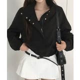 ブラック | ハイネック ドローコード シャーリングショートブルゾン | VIVID LADY