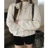 アイボリー | ハイネック ドローコード シャーリングショートブルゾン | VIVID LADY