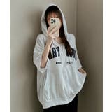 ロゴ入り半袖ジップアップパーカー レディース ブロークコア可愛い | VIVID LADY | 詳細画像9 