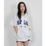 ロゴ入り半袖ジップアップパーカー レディース ブロークコア可愛い | VIVID LADY | 詳細画像32 