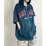 ロゴ入り半袖ジップアップパーカー レディース ブロークコア可愛い | VIVID LADY | 詳細画像44 