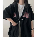 ロゴ入り半袖ジップアップパーカー レディース ブロークコア可愛い | VIVID LADY | 詳細画像60 