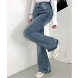 骨盤パット付き ハイウエスト フレアデニムパンツ | VIVID LADY | 詳細画像12 