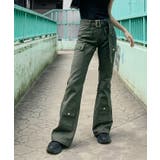 ベルト付きフレアカーゴパンツ レディース ボトムス[品番