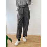 チャコール | ピンタックハイウエストパンツ レディース 春秋 | VIVID LADY