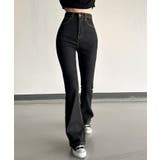 ブラック | ブーツカットデニムパンツ レディース ジーンズ | VIVID LADY