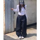 ウエスト調整可能 カーブワイドデニムパンツ | VIVID LADY | 詳細画像2 