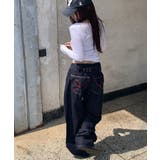 ウエスト調整可能 カーブワイドデニムパンツ | VIVID LADY | 詳細画像5 