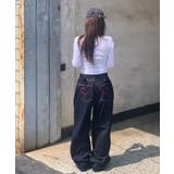 ウエスト調整可能 カーブワイドデニムパンツ | VIVID LADY | 詳細画像8 