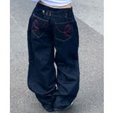 ウエスト調整可能 カーブワイドデニムパンツ | VIVID LADY | 詳細画像9 