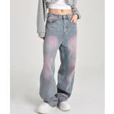 ピンク | 色落ちヴィンテージワイドデニムパンツ レディース ボトムス | VIVID LADY