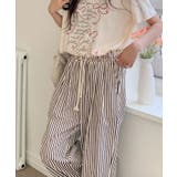 ストライプ柄パンツ夏ワイドパンツ レディース ボトムス | VIVID LADY | 詳細画像16