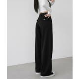 ブラック | ワイドストレートデニムパンツ | VIVID LADY