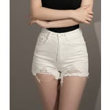 ヴィンテージライク ダメージフリンジデニムショートパンツ | VIVID LADY | 詳細画像4 