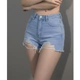 ヴィンテージライク ダメージフリンジデニムショートパンツ | VIVID LADY | 詳細画像7 