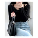 ブラック | トップス+キャミソール セット レディース | VIVID LADY