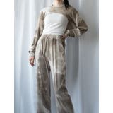 ベージュ | タイダイ柄 クロップド丈トップス セットアップ | VIVID LADY