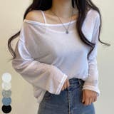 リネン風ルーズフィットTシャツセット レディース オフショルダー長袖 | VIVID LADY | 詳細画像1 