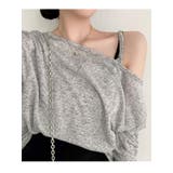リネン風ルーズフィットTシャツセット レディース オフショルダー長袖 | VIVID LADY | 詳細画像14 