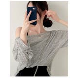 リネン風ルーズフィットTシャツセット レディース オフショルダー長袖 | VIVID LADY | 詳細画像16 