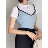 ショート丈Tシャツ+キャミソールセット レディース 配色キャミソール | VIVID LADY | 詳細画像9 