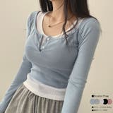 2ボタンクロップド丈長袖T+タンクトップセット 全5色 Y2K | VIVID LADY | 詳細画像1