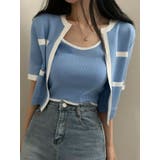 カーディガンタンクトップニットアンサンブル ニットカーデ タンクトップ | VIVID LADY | 詳細画像14