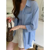 シアーオーバーサイズシャツ+シャーリングキャミソール セットアイテム 全5色 | VIVID LADY | 詳細画像18