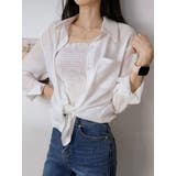 シアーオーバーサイズシャツ+シャーリングキャミソール セットアイテム 全5色 | VIVID LADY | 詳細画像22