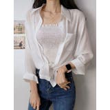 シアーオーバーサイズシャツ+シャーリングキャミソール セットアイテム 全5色 | VIVID LADY | 詳細画像23