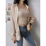 シアーオーバーサイズシャツ+シャーリングキャミソール セットアイテム 全5色 | VIVID LADY | 詳細画像29