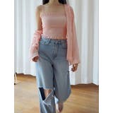 シアーオーバーサイズシャツ+シャーリングキャミソール セットアイテム 全5色 | VIVID LADY | 詳細画像33