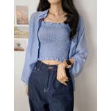 シアーオーバーサイズシャツ+シャーリングキャミソール セットアイテム 全5色 | VIVID LADY | 詳細画像2