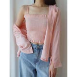 ピンク | シアーオーバーサイズシャツ+シャーリングキャミソール セットアイテム 全5色 | VIVID LADY