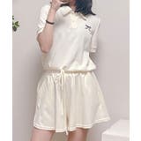クリーム | ポロカラーTシャツ ショートパンツ セットアップ | VIVID LADY
