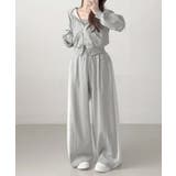 ダブルジップパーカー×キャミ×ワイドパンツ スウェット3点セット | VIVID LADY | 詳細画像10 