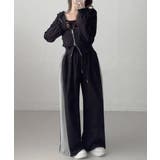 ダブルジップパーカー×キャミ×ワイドパンツ スウェット3点セット | VIVID LADY | 詳細画像15 