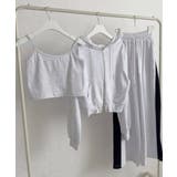 ダブルジップパーカー×キャミ×ワイドパンツ スウェット3点セット | VIVID LADY | 詳細画像17 